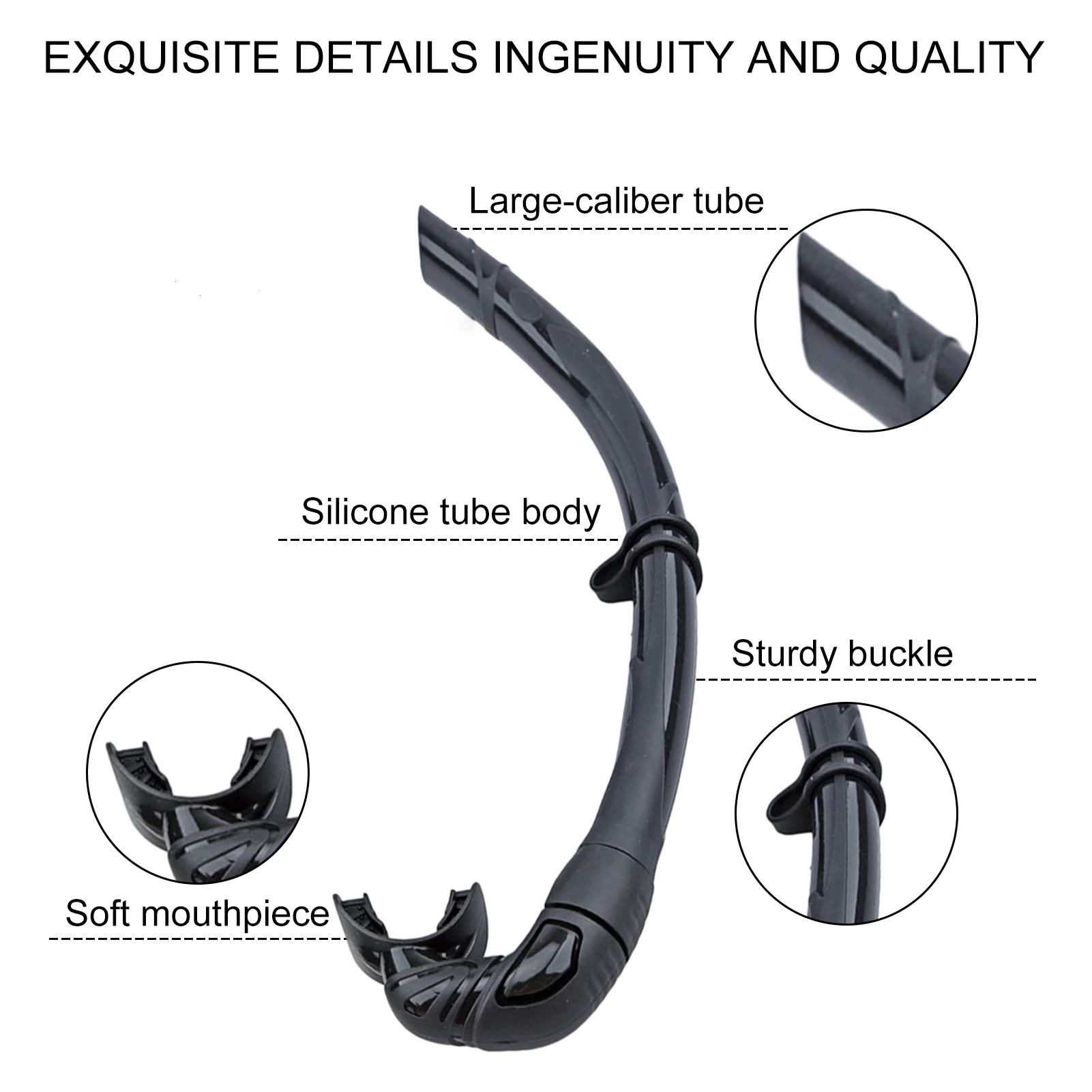 Schnorchel Set Schwarz - Tauchen & Schwimmen Ausrüstung Mit Silikon Mundstück