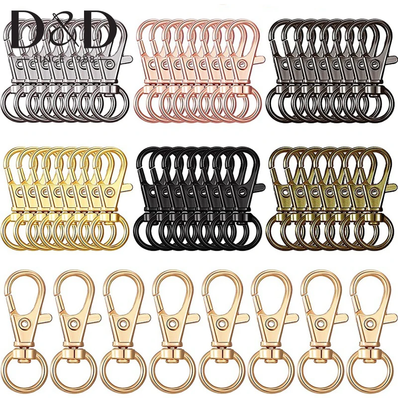 

56Pcs/Set Key Chain Swivel Hooks Metal Lanyard Snap Hooks Lobster Claw Clasp Hardware Metal Purse Hardware Sewing Craft Project