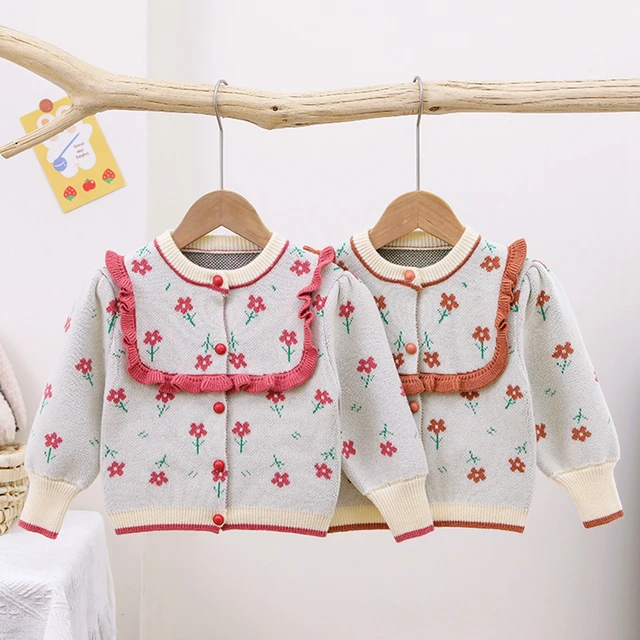 MISOWMNJOY Cute Baby Girls Ruffle Cardigan Sweater Winter Toddler
