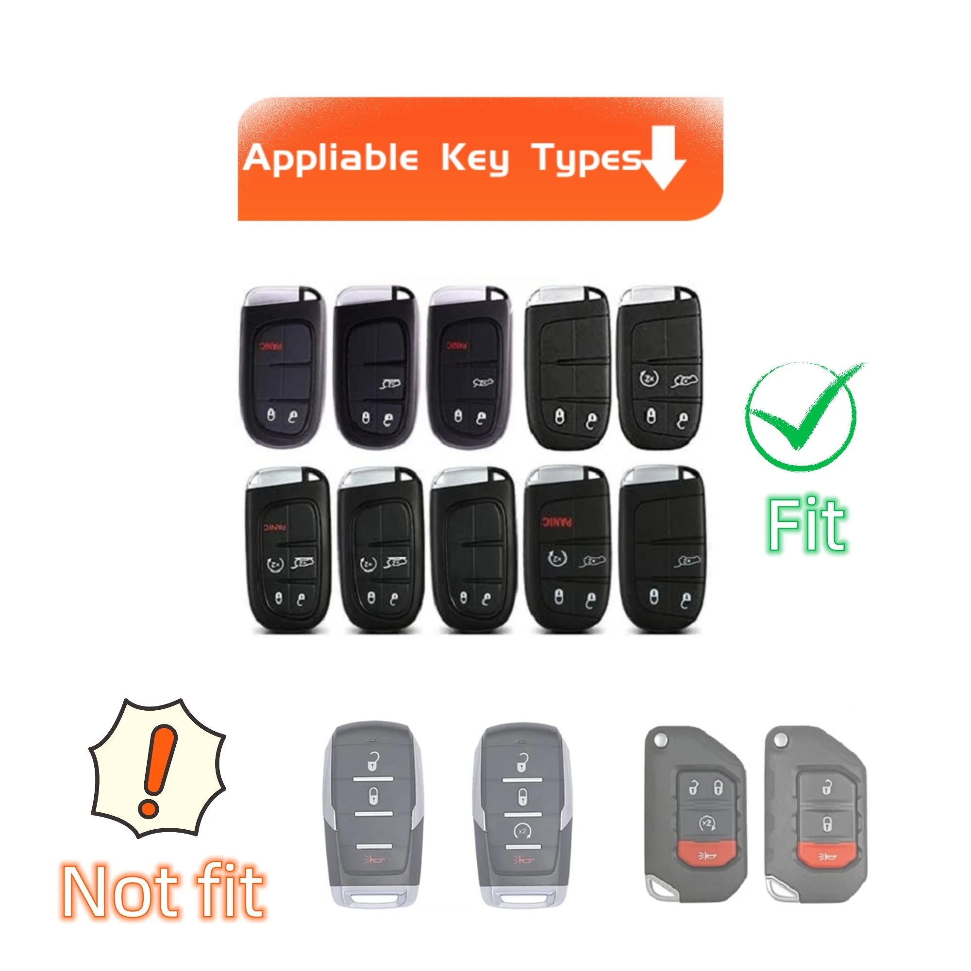 Key Case Cover Key Fob Cover with Keychain Lanyard For Fiat For Jeep Renegade Grand Cherokee Dodge Ram