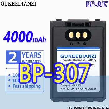 Batteria GUKEEDIANZI ad alta capacità 4000mAh BP-307 per batterie digitali ICOM ID-31E ID-51E ID-52E IP-100H IP-501H IP-503H IC-705