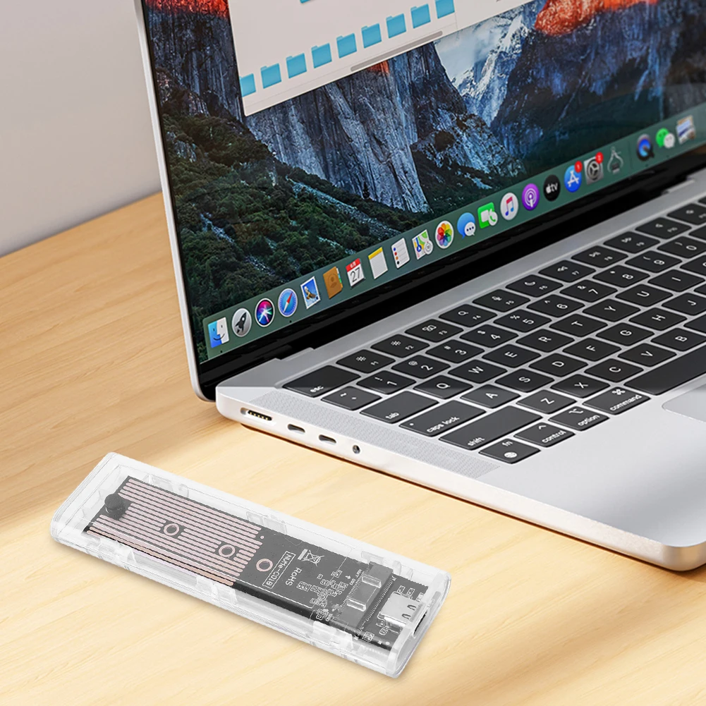 M.2 NVME PCIe NGFF SATA 듀얼 프로토콜 클리어 SSD 케이스, USB3.1 C 타입 하드 디스크 박스, 2230 2242 2260 2280mm SSD용 10Gbps 도구 프리