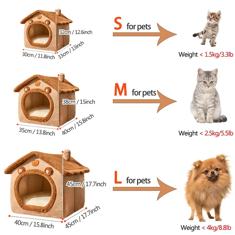 Foldable Pet Bed Cave House 6