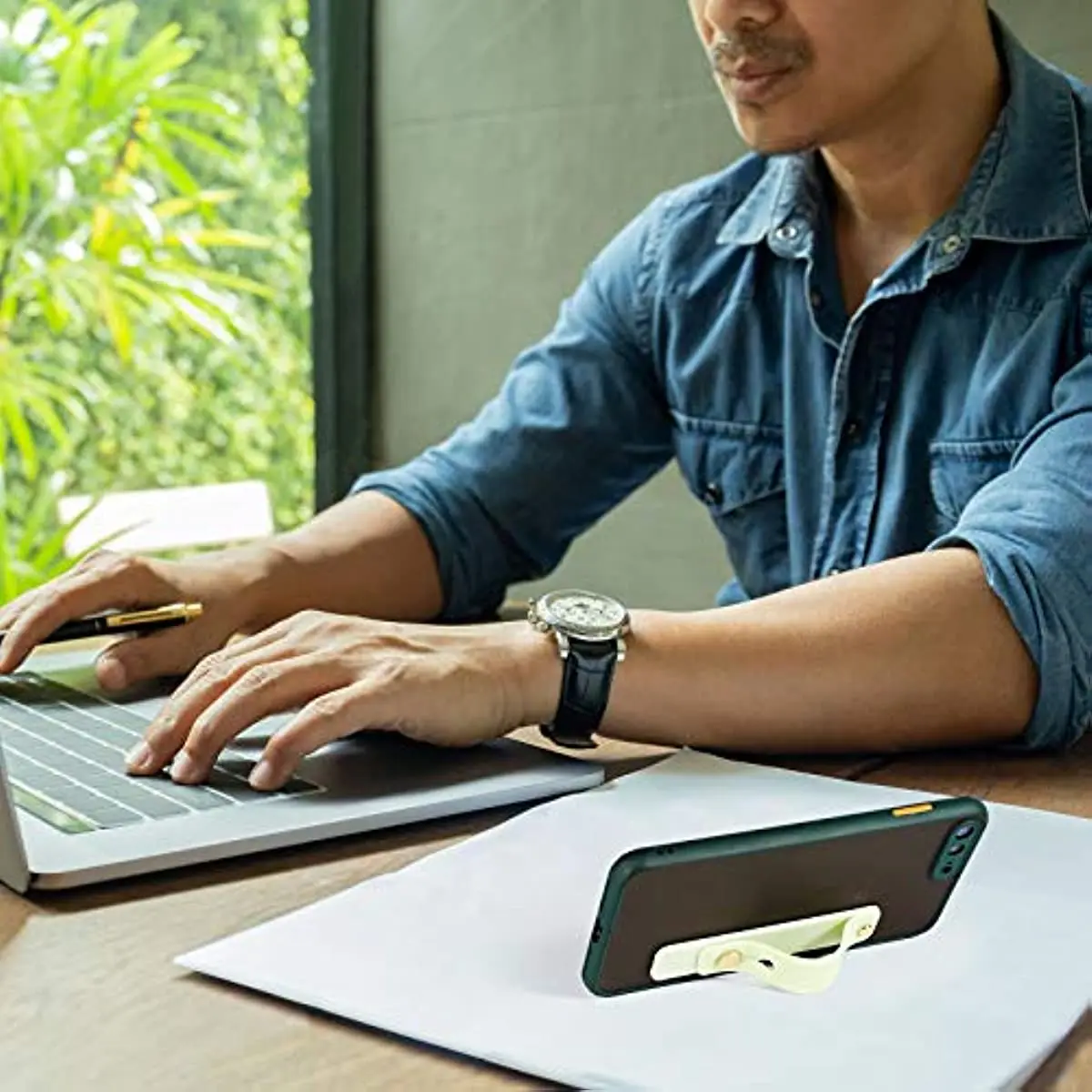 15 Pieces Phone Grip Strap Finger Loop for Cell Phone Case Phone Finger Holder Assorted Color Silicone Stretch Phone Grip Stand