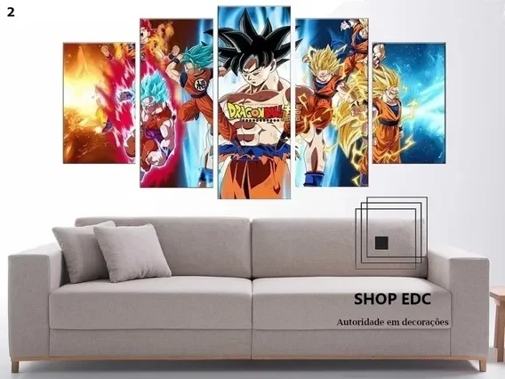 Quadro Decorativo Dragon Ball Super Goku Sala Promoção | Дом и сад