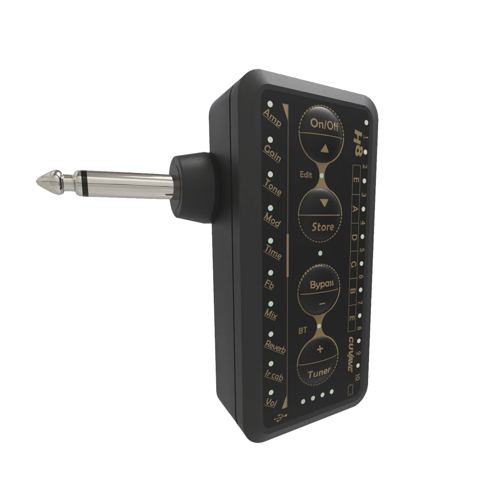 Cuvave Guitar Plug Amp Pa-1 Headphone Mini Amplifier Speakers Combo Amplifier Acoustic Electric Bass Sound Pedal Board Delay H8
