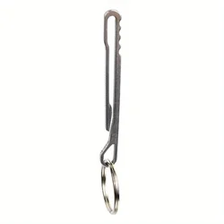 Enhanced Outdoor Multifunctional Keychain Carabiner with Money Clip (Silver)