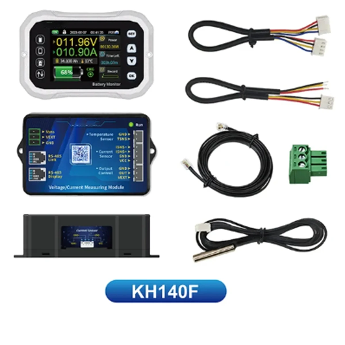 KH110F Bluetooth Battery Monitor 0-120V 100A Voltage Current Tester Capacity Indicator RV Battery VA Coulomb Meter G