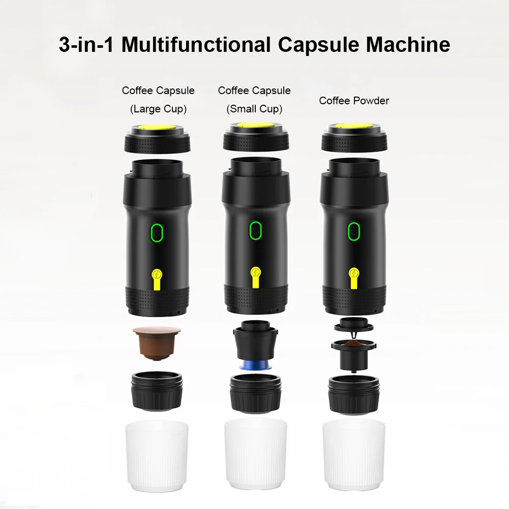 Expresso Coffee Maker 60ml Portable Electric Coffee Machine Wireless Capsule/Powder Heating Expresso Machine For Outdoor Car 6