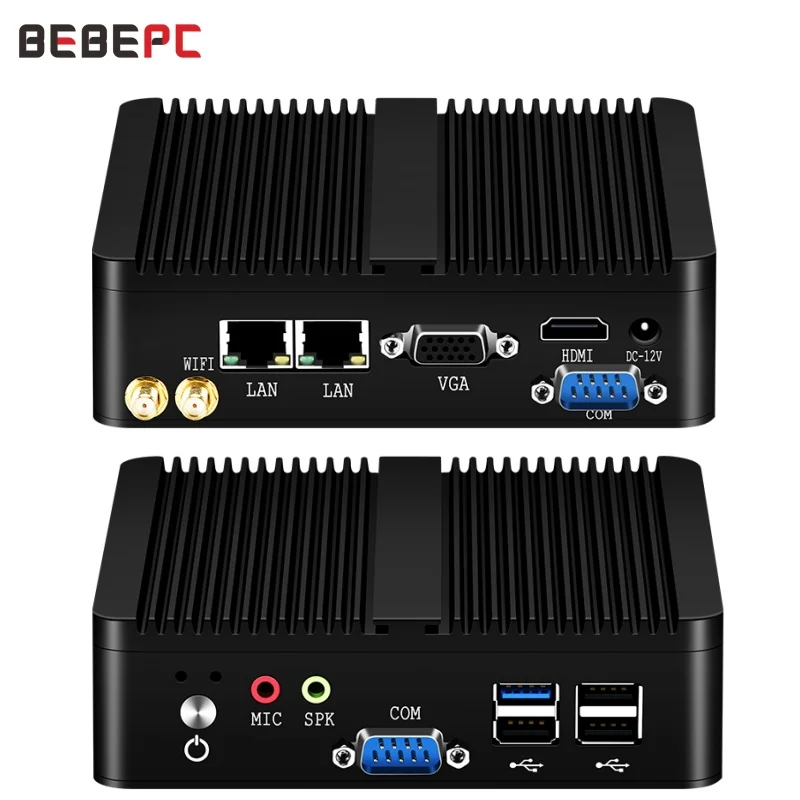 Fanless Mini PC Intel Celeron J6412 J1900 DDR4 M.2 NGFF 2280 RS485/RS232 Windows 10/11 2xGigabit LAN Mini Desktop Computer WiFi bebepc fanless mini pc intel celeron j6412 j1900 n2830 dual lan windows 10 4 core industrial mini desktop computer com wifi htpc