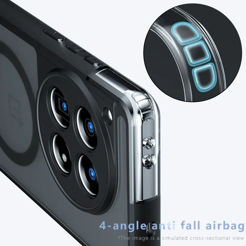 Magsafe Shockproof Acrylic Matte Magnetic Phone Case with Hard Bumper Cover