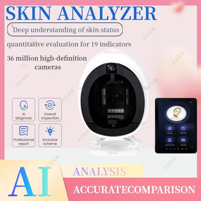 AISIA Q1 New 3D Facial Skin Analyzer 15.6 Inch Display 8 Spectrum Imaging Technology Skin Analysis Scanner Beauty Salon Machine