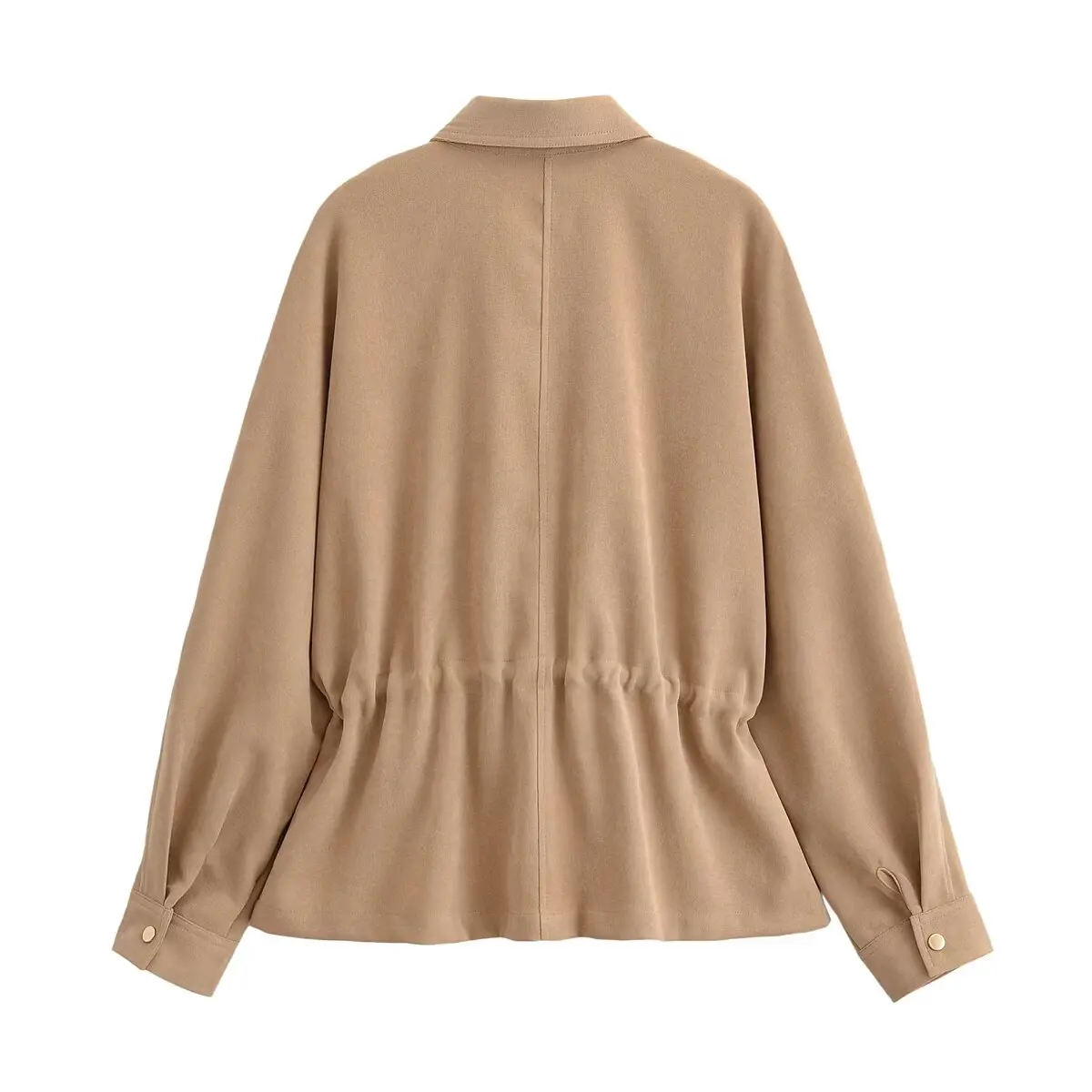 Women Spring Autumn Solid Coat Female Casual Lace-Up Short Outwear Lady Drawstring Slim Coat Fashion Elegant Jackets Streetwear