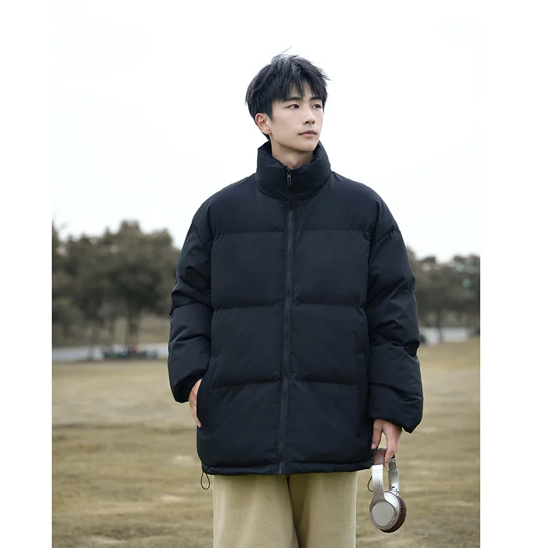 Multi color standing collar with thickened warmth simple and versatile casual loose fitting cotton jacket coats