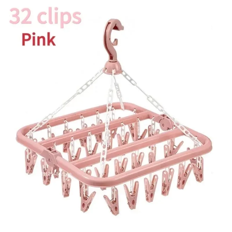 מדף אחסון מתקפל רב תכליתי לילדים מפלסטיק עמיד ברוח לתליית בגדים, גרבי תינוקות וקליפס לכביסה