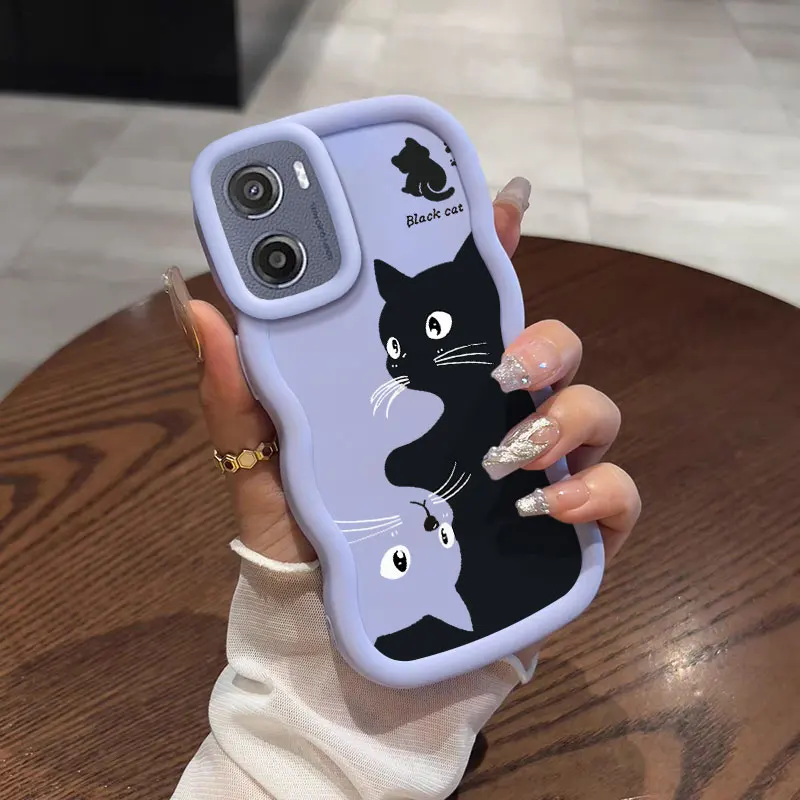 Stylish Black Cat Shockproof Flexible Phone Cover