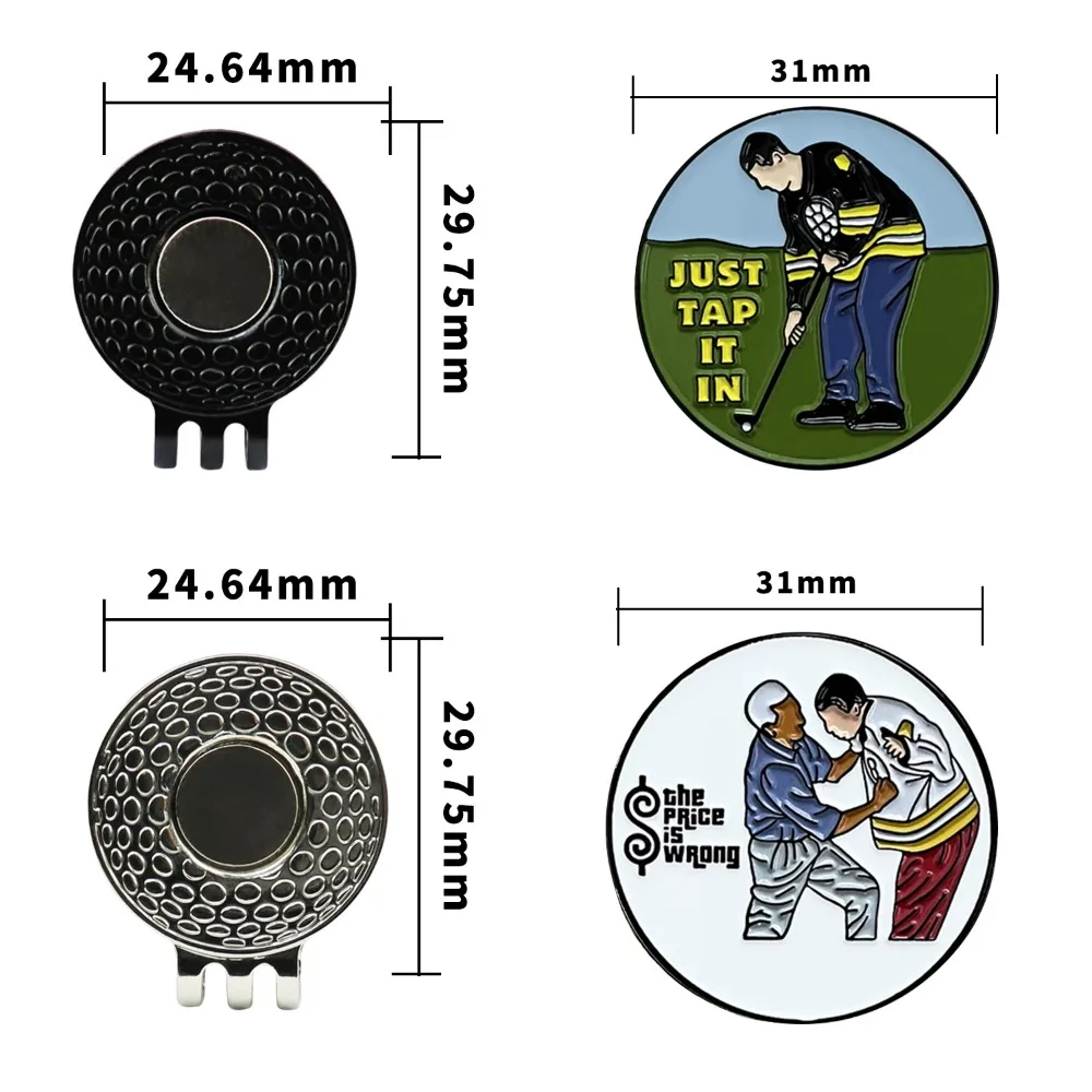 Magnetic Golf Hat Clip Alloy Electroplating Magnetic Hat Clip Interesting Patterns Lightweight Golf Ball Marker Golf Gifts