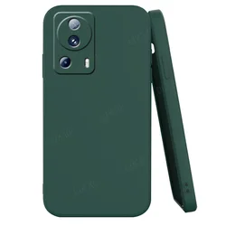Shockproof Liquid Silicone Original TPU Soft Cover Case for Xiaomi 13 Lite (Black Green)