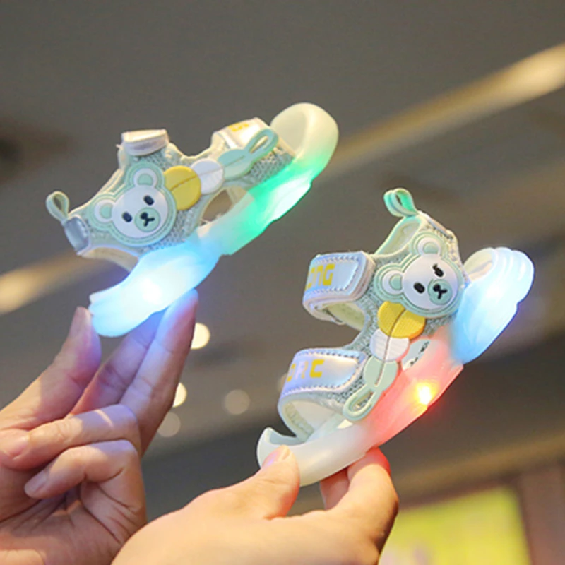 Sandalias Baby Shoes Kids Shoe 2023 Summer New LED Light Baby Walking Sandals Soft Sole Boy/girl Treasure Shoes Cartoon Sandals 5