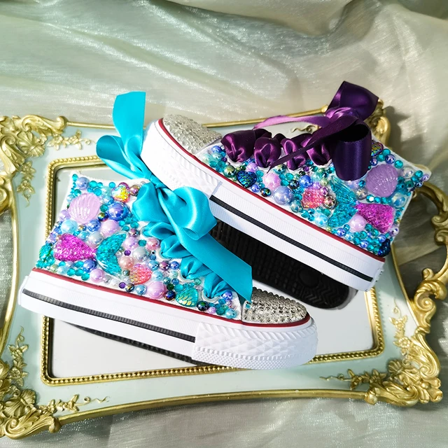 Dollbling Unicorn Bow Little Kid Glitter Sneakers Personalized Baby