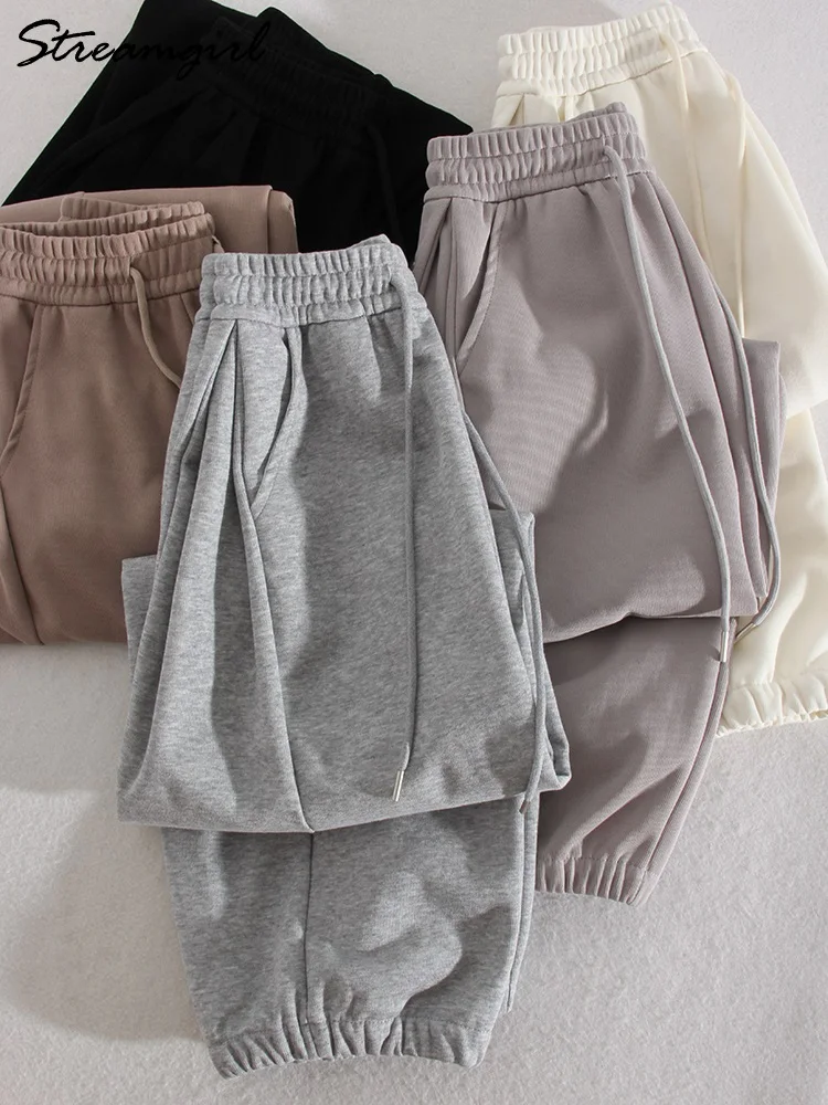 Khaki Baggy Sweatpants For Women Outfit Sports Pants Oversized