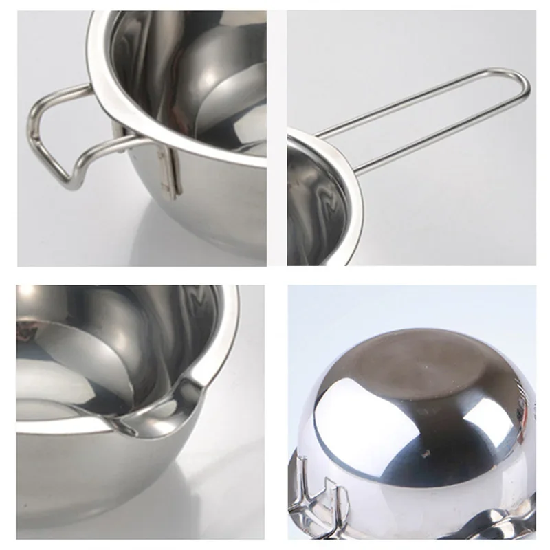 304 Stainless Steel Butter Cheese Chocolate Melting Pan Long Handle Wax Melting Pot Scented Candle Handmade Soap Making Bakeware chocolate warmer