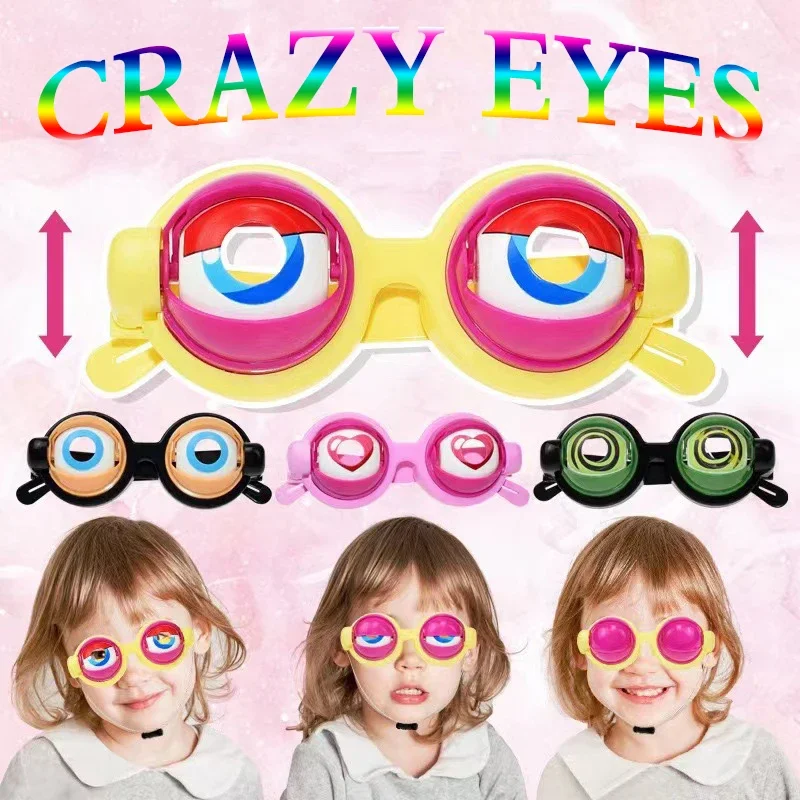 

1 Piece Funny Toy Kids Crazy Eyes Glasses Party Supplies Favor Pranks Plastic for Christmas Birthday Gift Novelty Toys