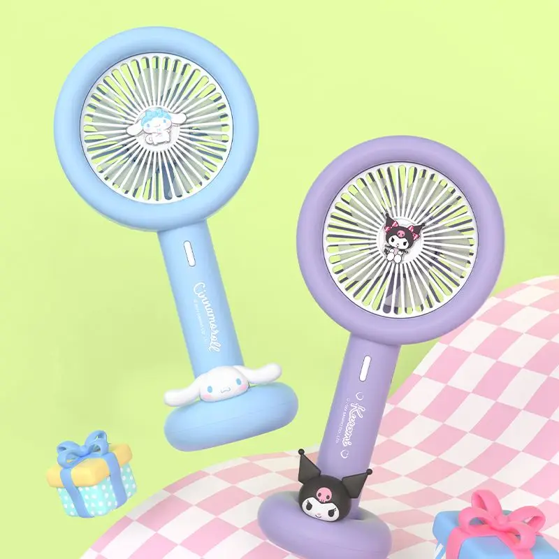 

Sanrio Cinnamoroll Kuromi Anime Kawaii Mini Handheld Fan Cute Pochacco Student Portable Usb Mute Fan Toys Gifts for Kids