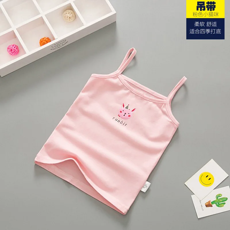 Summer Style Girls Cotton Tank Tops Lace Camisole Baby Undershirt 2-8T Teenager Singlets girls tank tops