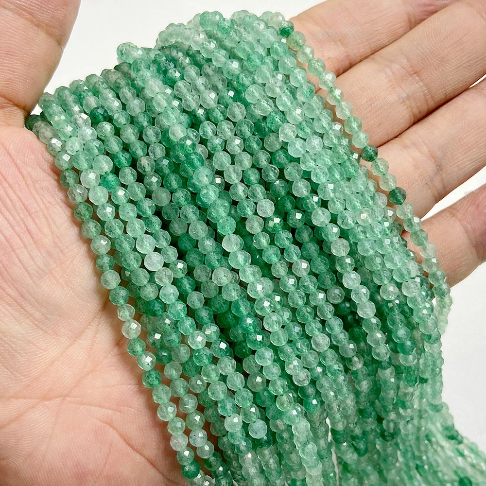 Small Green Natural Stone Faceted Beads