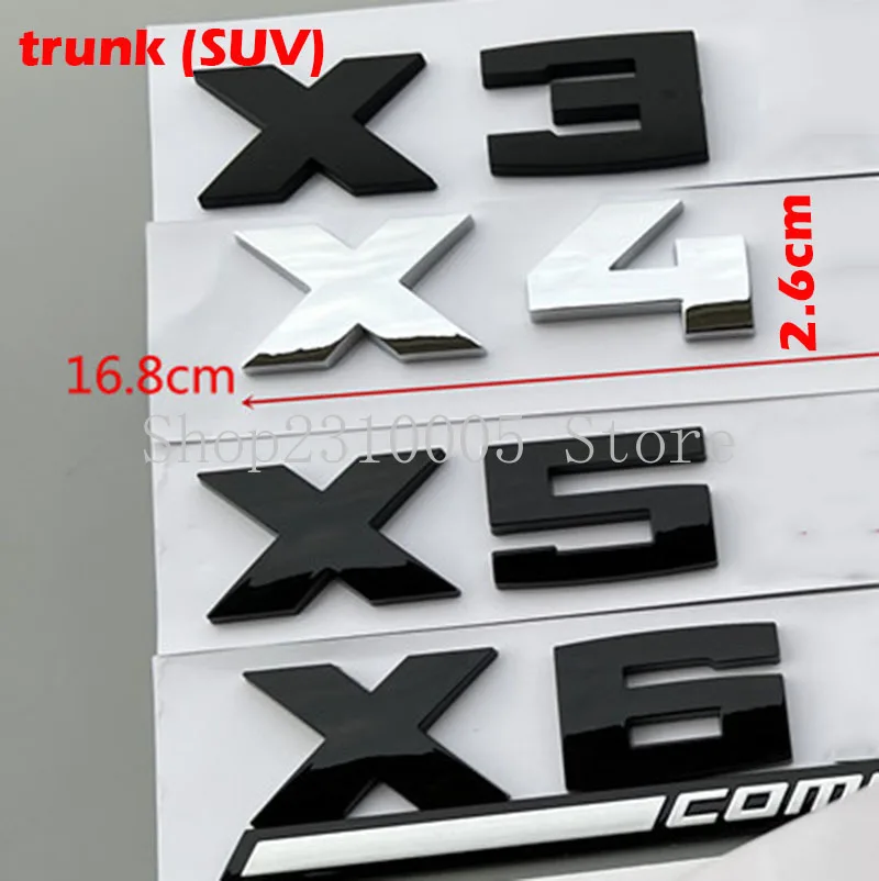 

26mm X1M X2M X3M X4M X5M X6M X7M Competition Car Trunk Emblem Badge Logo ABS Sticker for X4 X5 X6 X7 Chrome Glossy Matte Black