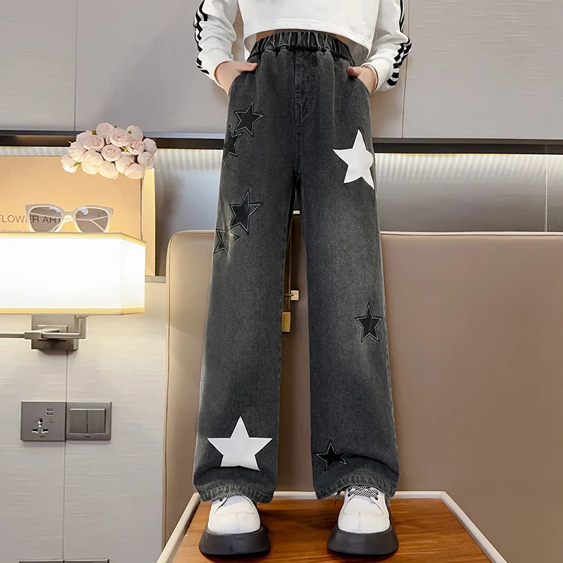 Women Jeans Pants Vintage Jeans High Waist Jeans Y2K Style Denim Pants Baggy Jeans Wide Leg Straight Loose Harajuku E-Girl Streetwear Casual Pants (Color : Black, Size : Small) Price In Saudi