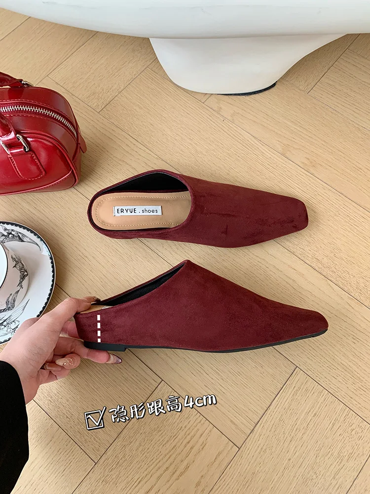 Cover Toe Slippers Casual Shoes PU Loafers Slides Luxury Rubber