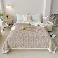 Soft Rhombus Plaid Blanket Thick Plush Wool Fleece Winter Warm Taffeta Blankets for Adults Kids Sofa Bed Cover Throw Bedspread 1