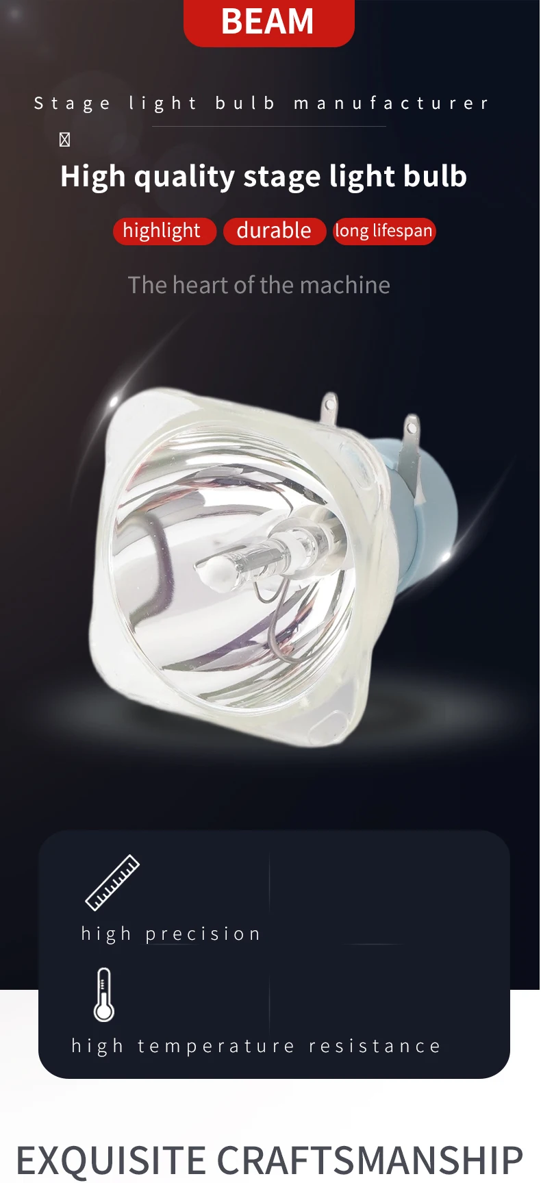Kazuo Original 7R230W E20.6 Strahlerlampe für R7 MSD HD Hochleistungs-Platin-Tanztischlampe 230W Vorschaltgerät – Detail 1