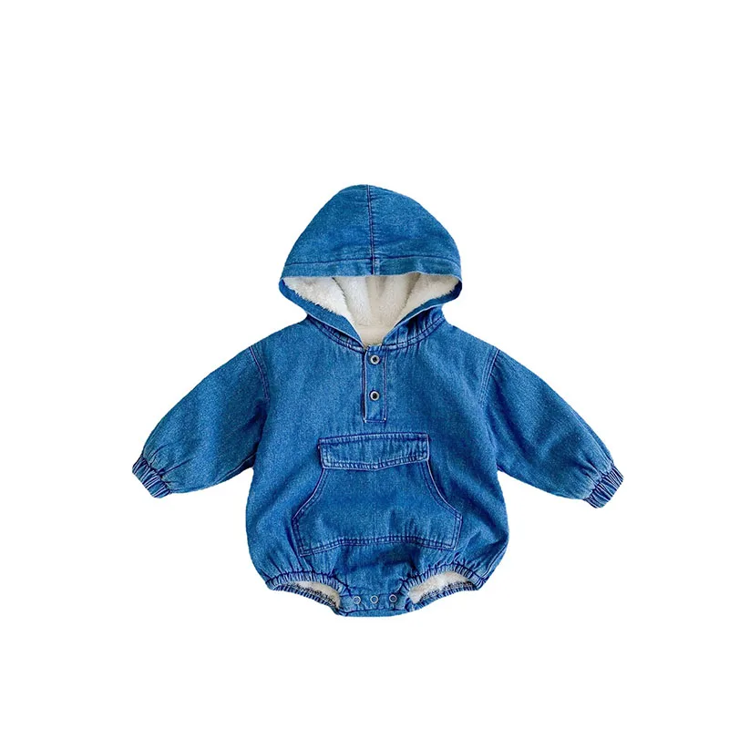 

MILANCEL Baby Bodysuits Fur Lining Boys One Piece Toddler Girls Clothes Fleece Outfit