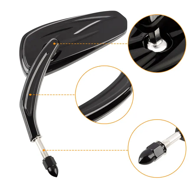 5/16'' Rear View Mirrors Motorbike Handlebar Mirror for Harley Davidson Touring Sportster Iron 883 Street Glide Side Mirror