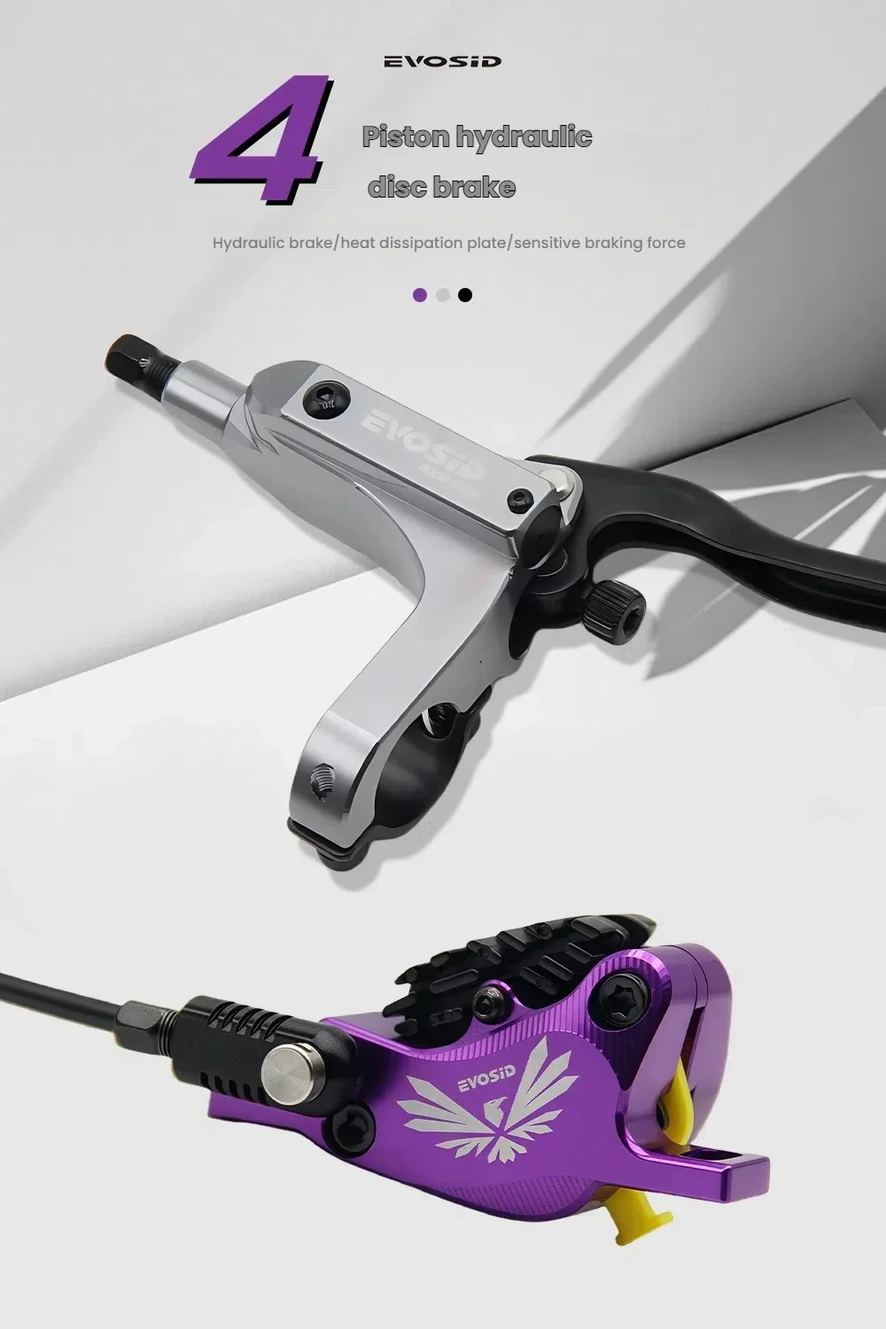 Bike Oil ZOOM 4-Piston Hydraulic Disc Brake Mountain Bike Front