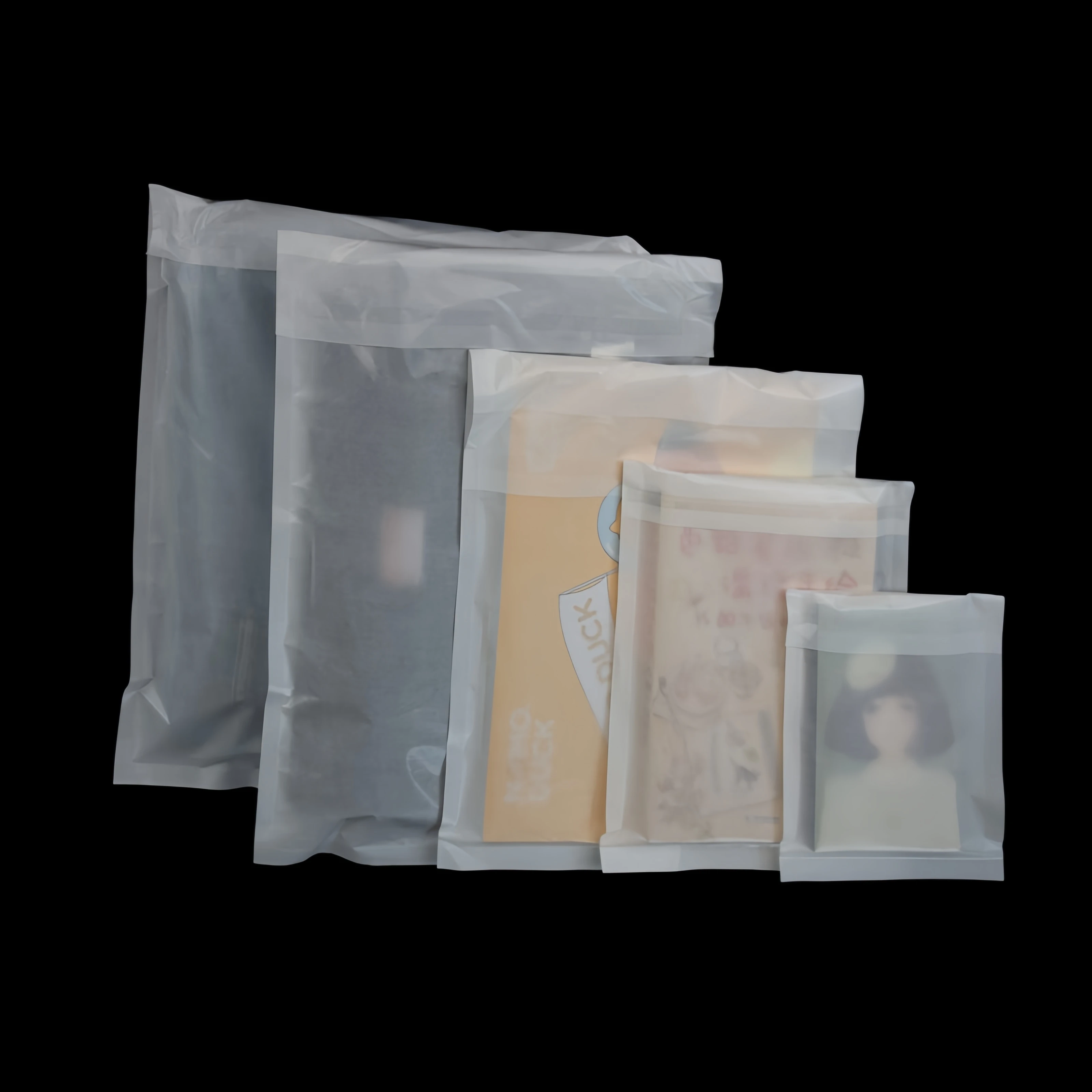 Eco-Friendly Biodegradable Self-Adhesive Semi-Transparent Bags