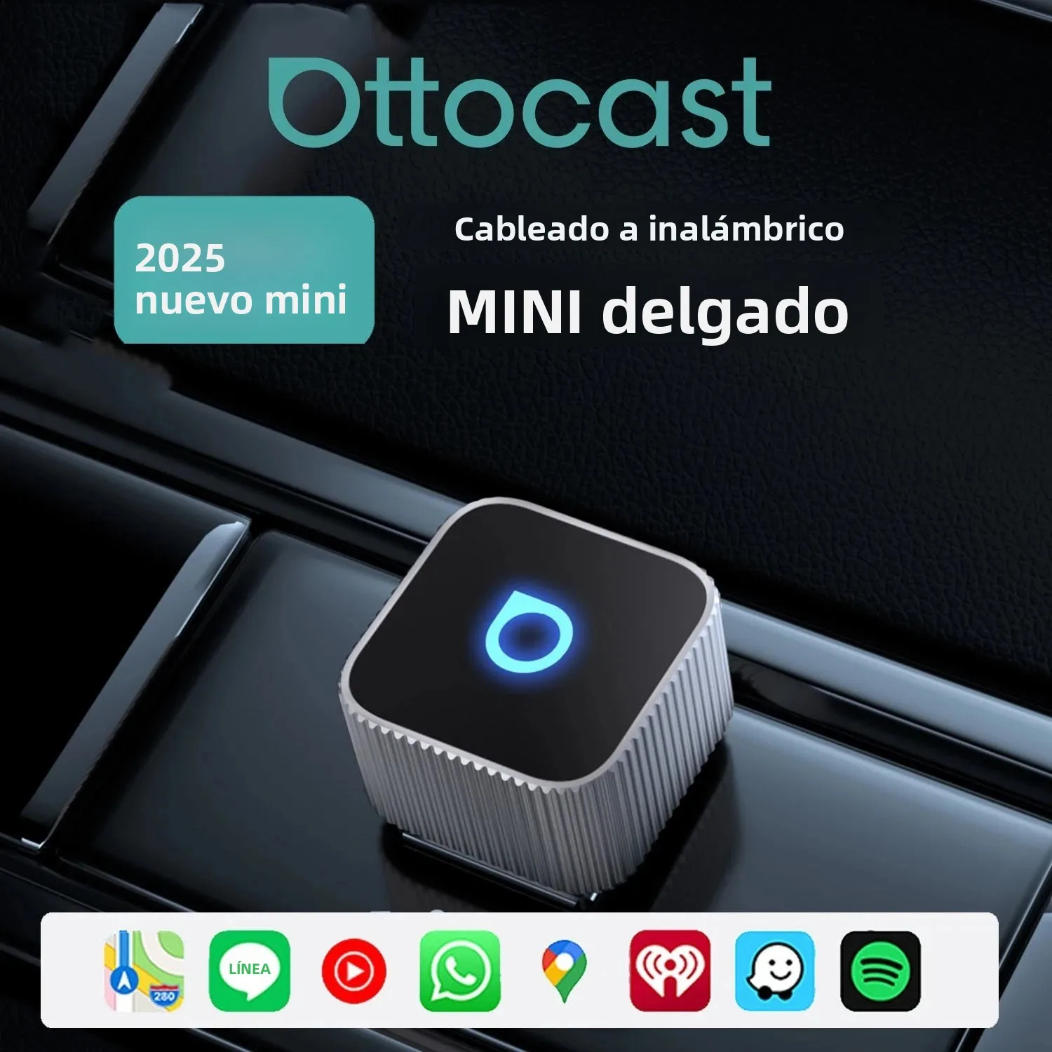 Ottocast Mini Slim Wireless Adapter Wireless CarPlay Android Auto für OEM Auto Plug and Play WiFi Bluetooth Auto Connection