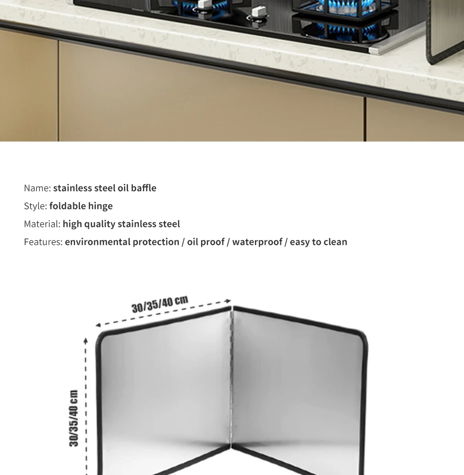 Description Picture 3 of itemKitchen Oil Splatter Guard,Splatter Shield Guard Kitchen Cooking Frying Oil Splash Screen Cover Gas Stove Oil Splash Guard