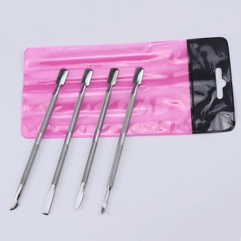4pcs Double-ended Cuticle Pusher Manicure Pusher Pedicure Tool Manicure Nail File Dead Skin Push Cuticle Remover Nail Push