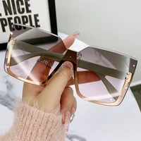 Lunettes De soleil sans bords pour femmes, Vintage, surdimensionnées, De luxe, Design à la mode, marque Gafas De Sol 3