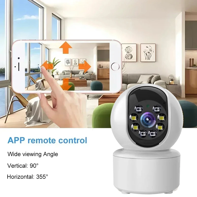 Surveillance camera 2025 4K Rotatable Smart Camera WiFi Controllable Surveillance Auto Tracking 2-way Audio Color Night Vision Monitor Indoor Cam