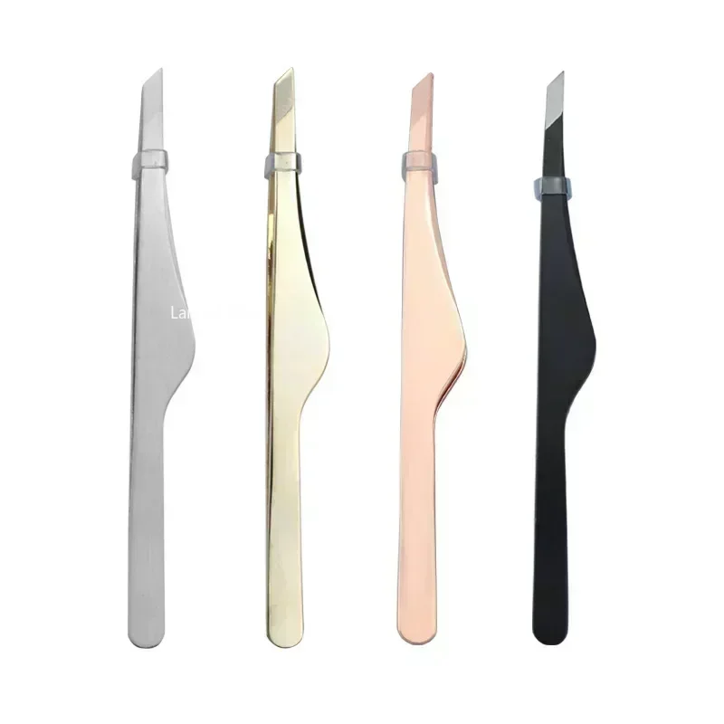 Eyebrow Tweezers Hair Removal Tweezers Stainless Steel Eyebrow Tweezers Slant Tip Point Tip Flat Cosmetic Makeup Tools