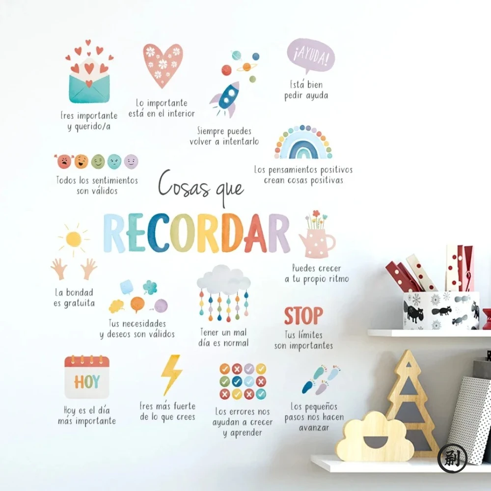 Wall Stickers Spanish for Kids Room and Office
