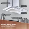 Tieasy 30 inch 450CFM Kitchen Wall Mount Tempered Glass Vented 3-Speed Fan Range Hood USGD3375A 2