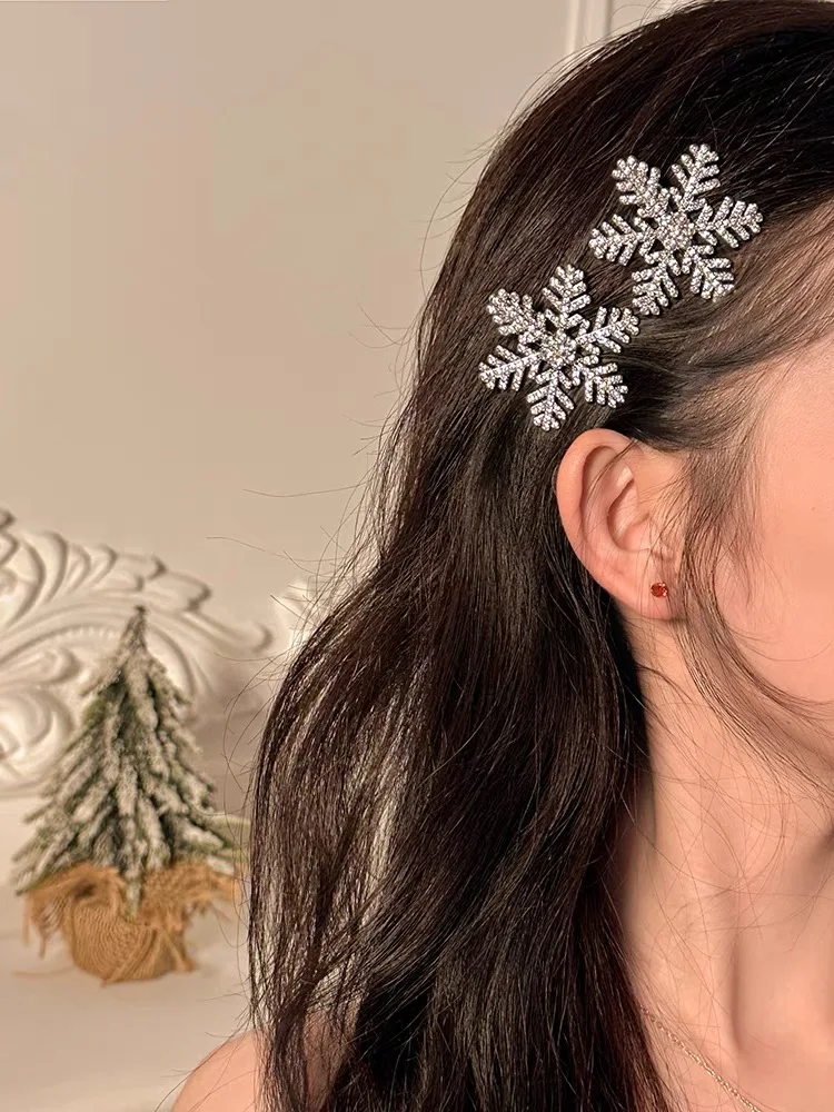 

Снежинка Стразы заколки для волос заколка для волос с кристаллами заколка Свадебные Рождественские украшения аксессуары для волос для женщин и девочек