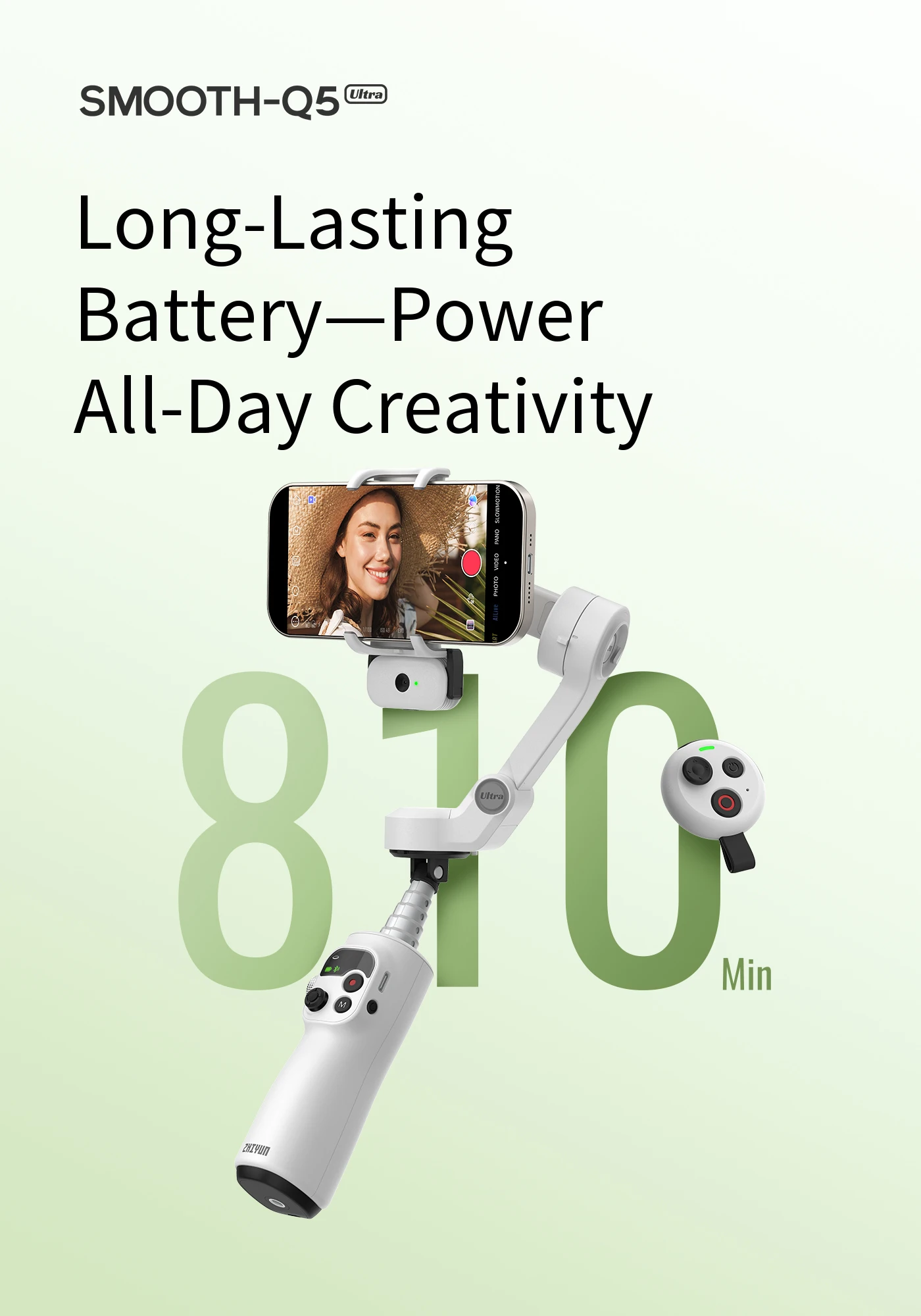 SMOOTH Q5 Ultra All-Round AI Tracking Smartphone Gimbal For Photography,With Tri
