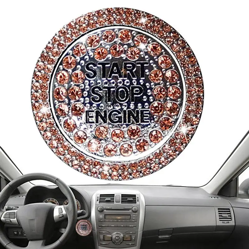 

Engine Start Stop Button Cover Auto Bling Engine Cover Push Accessories Spin Button DIY Car Decoration Gift Universal Engine